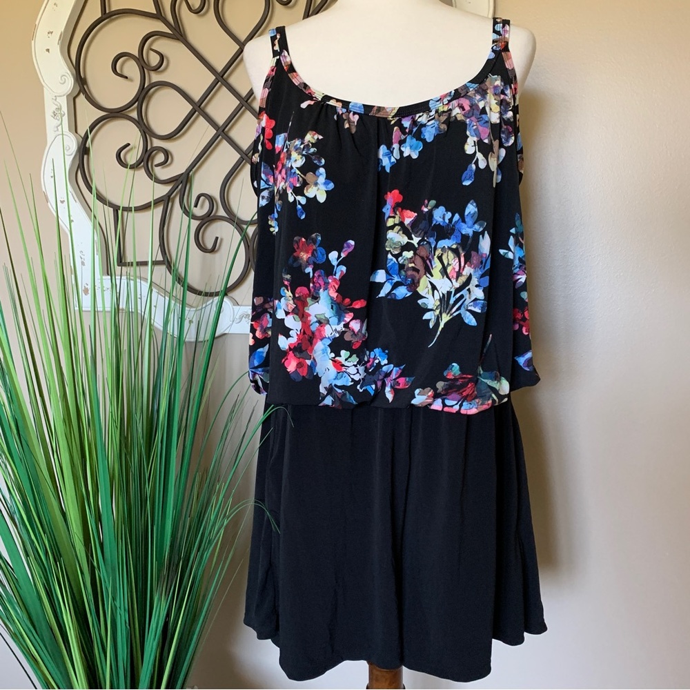 AZUL Size 18W One Piece Romper Style Swimsuit with Adjustable Straps